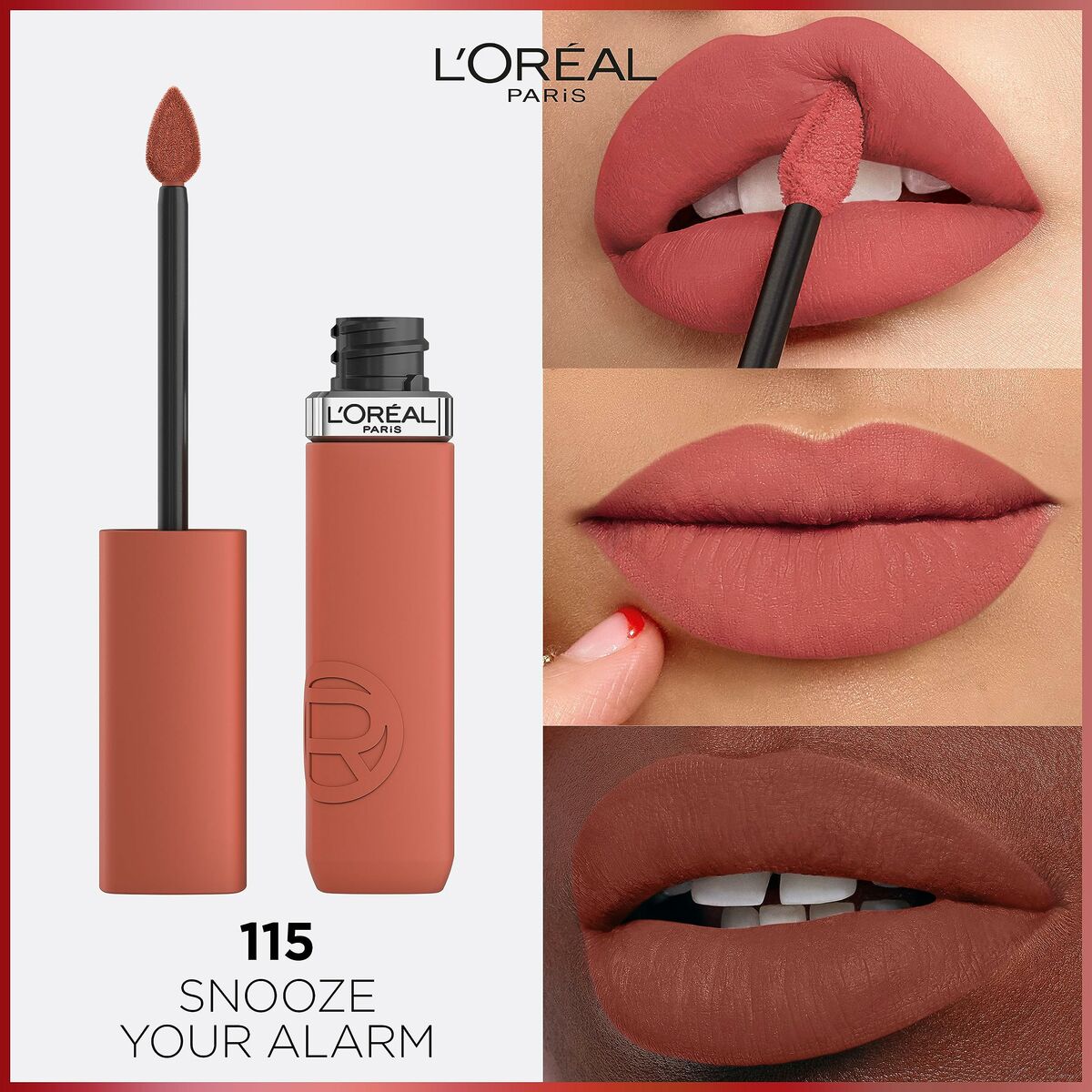 Flydende læbestift L'Oreal Make Up Infaillible Mat Resistance Snooze din ala Nº 115 Nº 115-Snooze Your Ala (1 enhed) makeup