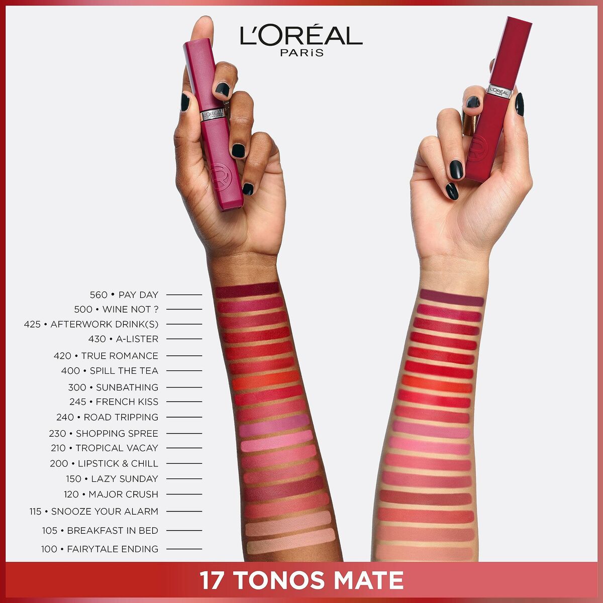 Flydende læbestift L'Oreal Make Up Infaillible Matte Resistance Wine ikke? Nº 500 Nº 500-Vin Ikke? (1 enhed) makeup emballage