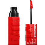 shimmer læbestift Maybelline Superstay Vinyl Link 25-rødglødende makeup-emballage