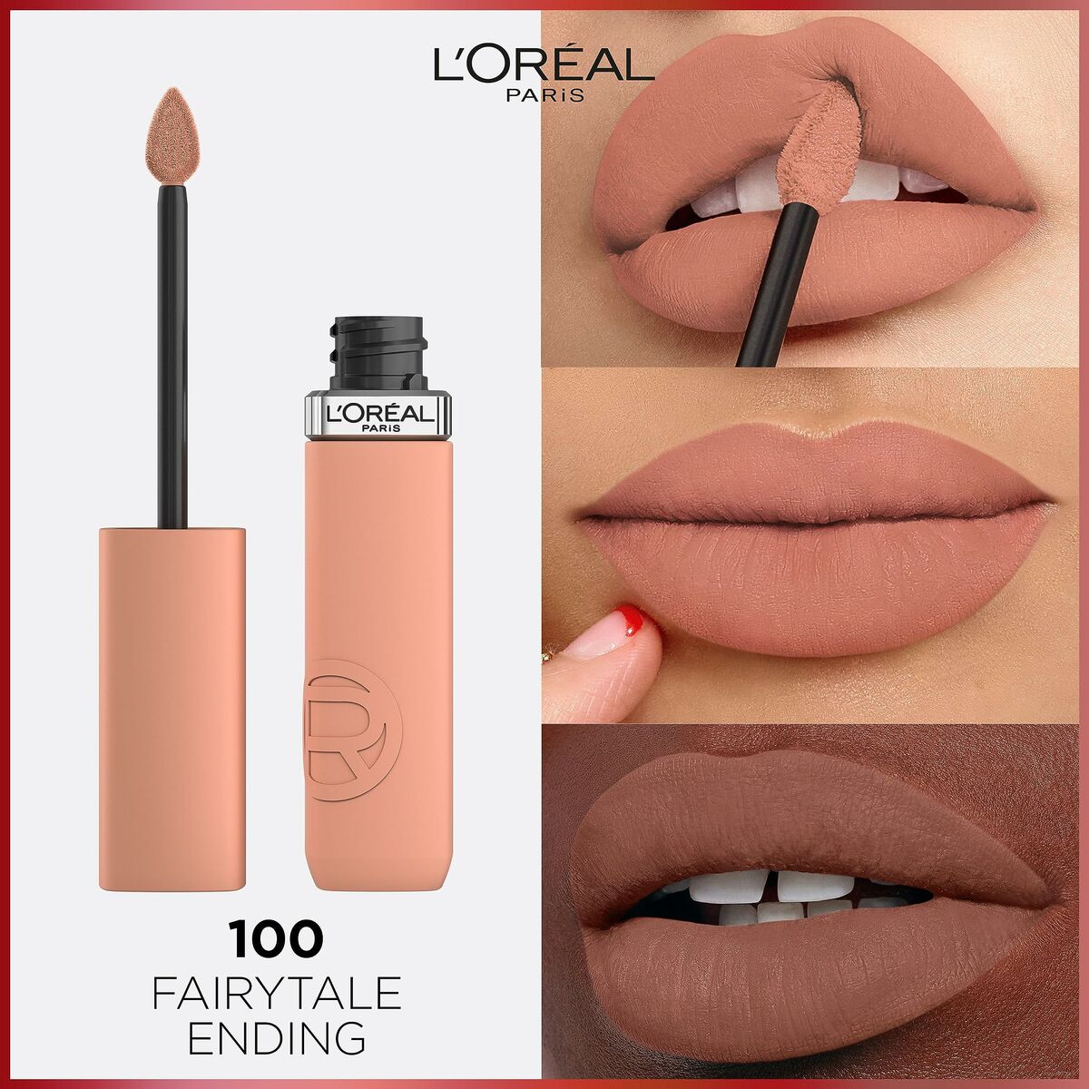 Flydende læbestift L'Oreal Make Up Infaillible Matt Resistance Fairy Tale Ending Nº 100 Nº 100-Fairytale Endin (1 enhed) makeup