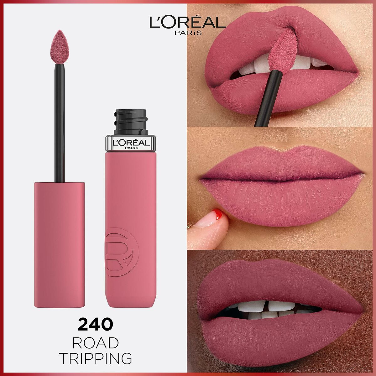 Flydende læbestift L'Oreal Make Up Infaillible Matt Resistance Road Tripping Nº 240 Nº 240-Road Tripping (1 enhed) makeup