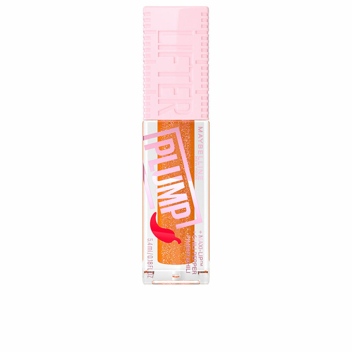 Lipgloss Maybelline Plump Nº 008 Varm honning 5,4 ml Lip plumper produktemballage 5,4 ml