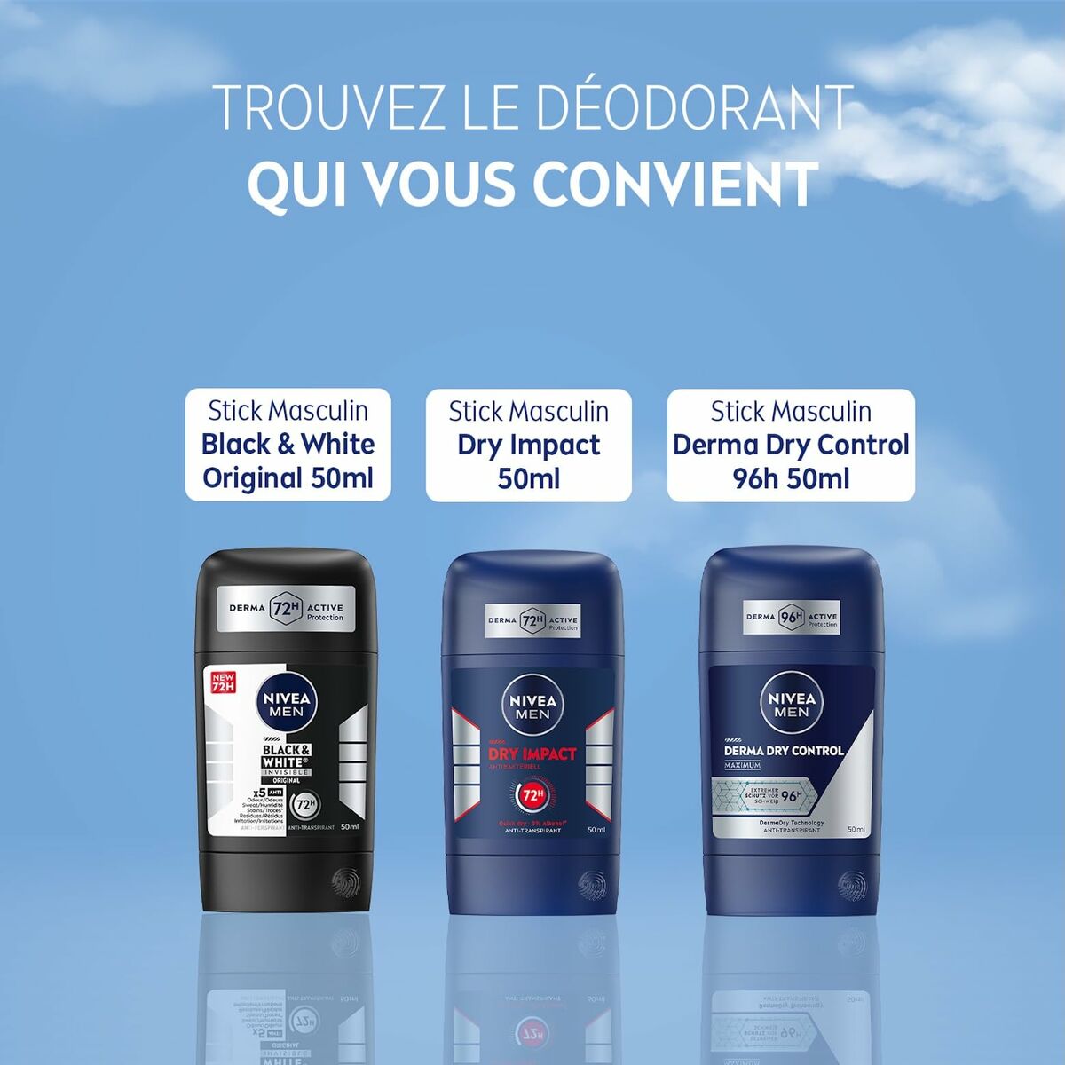 Spray Deodorant Nivea MEN DRY IMPACT 50 ml til mænd produktemballage