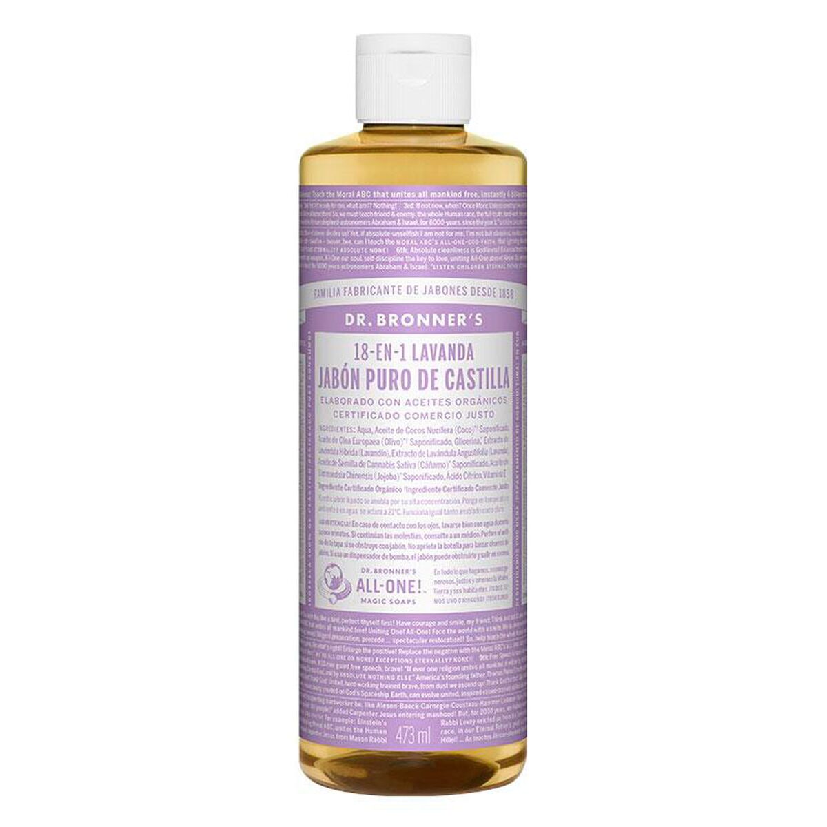 Flydende sæbe Dr Bronner's 475 ml Lavendar produktemballage