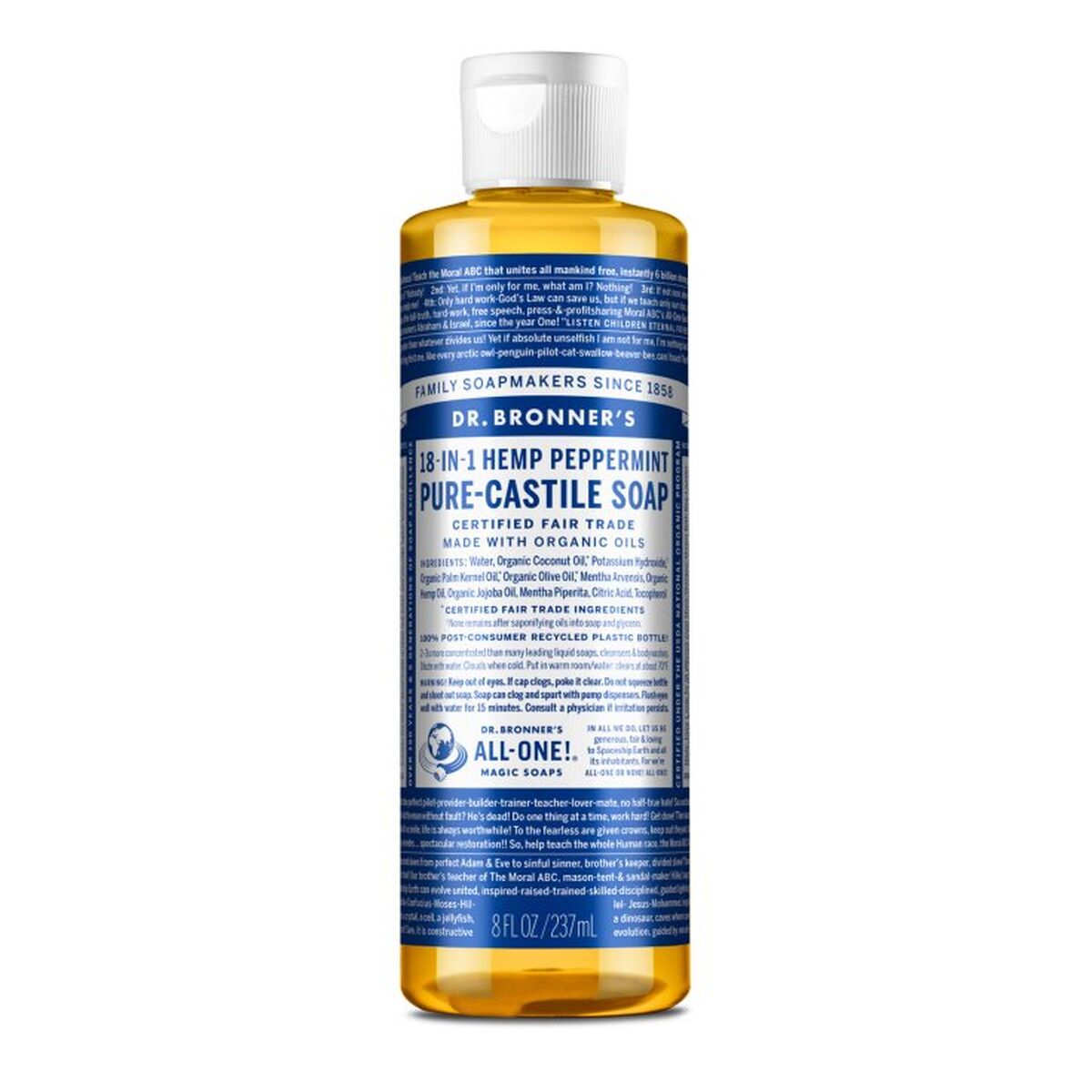 Flydende sæbe Dr Bronner's 240 ml Mint produktemballage