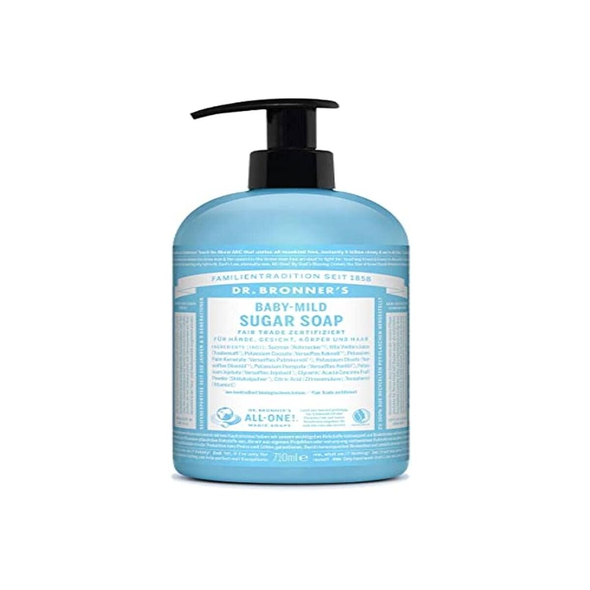 Håndsæbe Dr Bronner's Baby-Mild 710 ml produktemballage