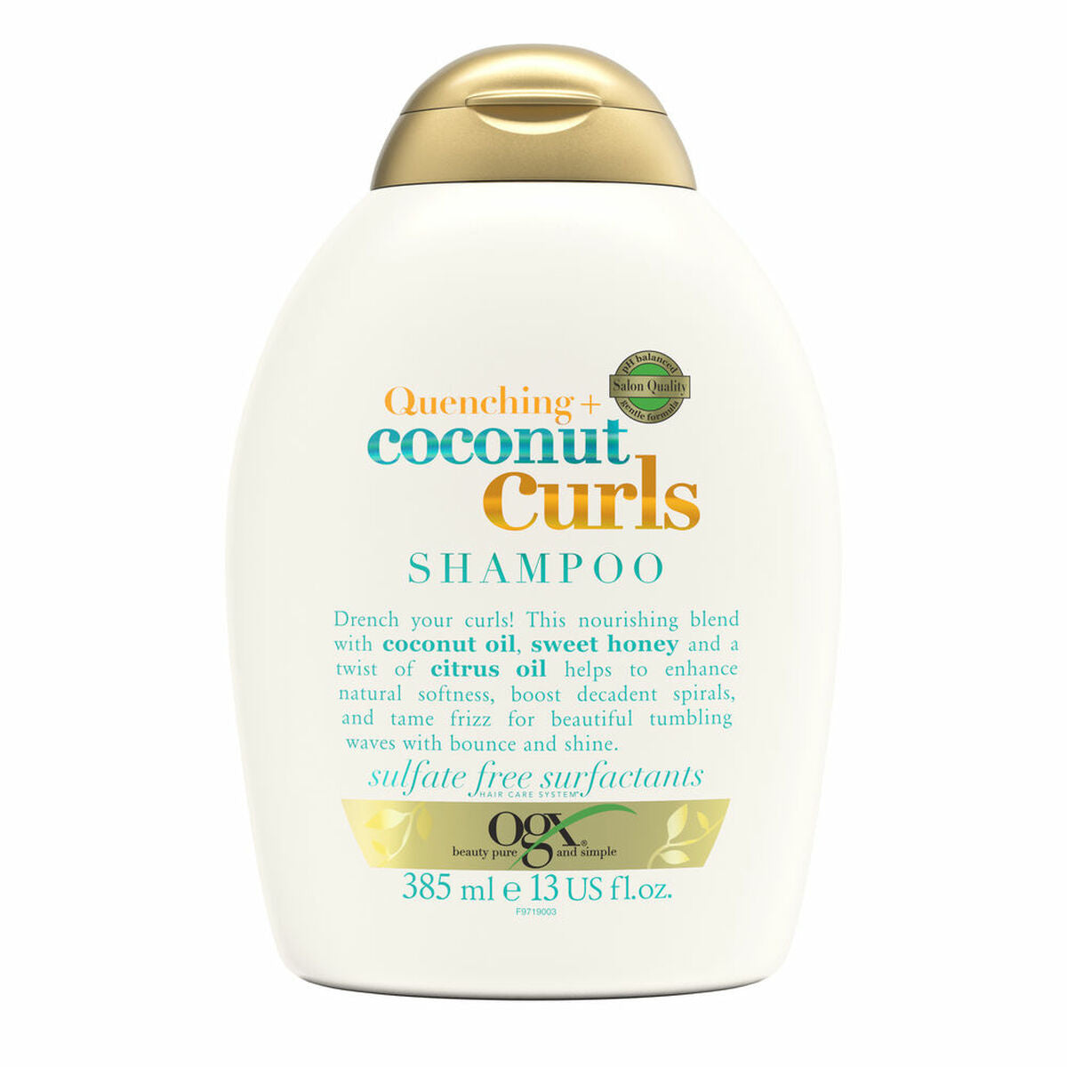 Shampoo til krøllet hår OGX COCONUT CURLS 385 ml shampooflaske