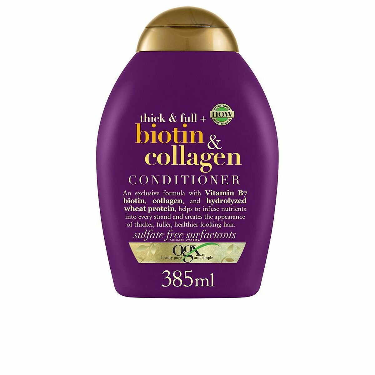 Conditioner OGX Biotin Collagen 385 ml Collagen Biotin Volumiserende balsamflaske