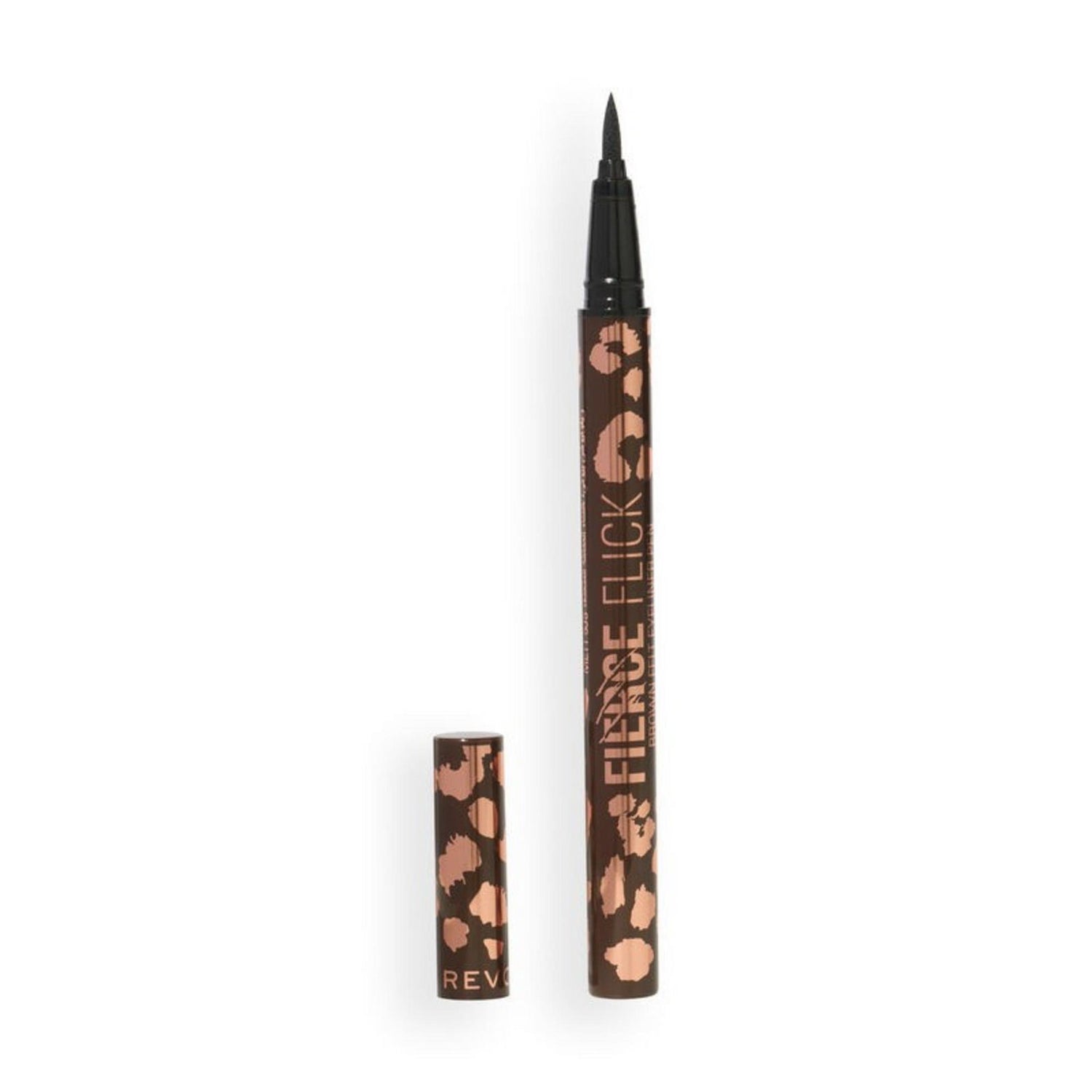 Makeup Revolution, Fierce Eyeliner, Felt tip, Matte, Liquid Eyeliner, Brown, 0.5 ml