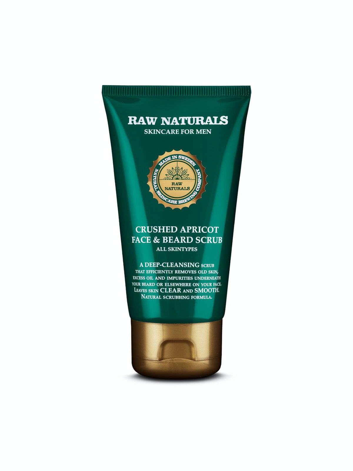 Raw Naturals, Apricot Face & Beard Scrub, Vegan, Exfoliating Scrub, 75 ml