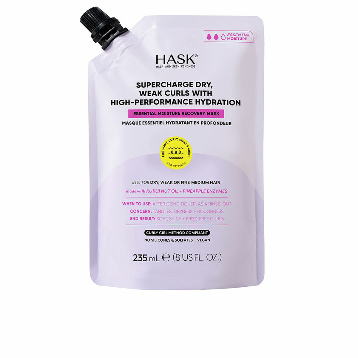 Hårmaske HASK TEXTURE 235 ml hårmaske emballage