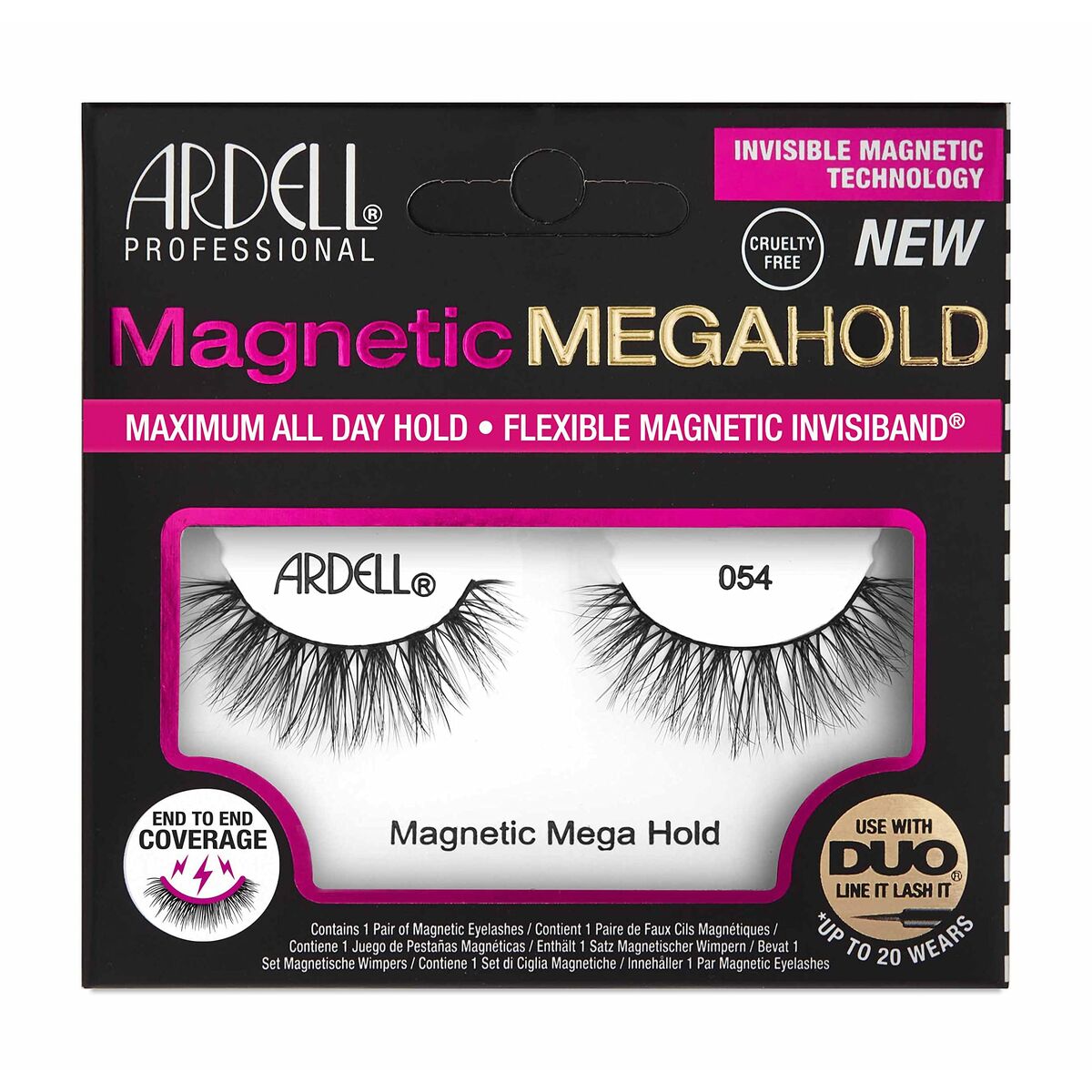 Falske øjenvipper Ardell Magnetic Megahold Nº 054 (1 enhed) produktemballage
