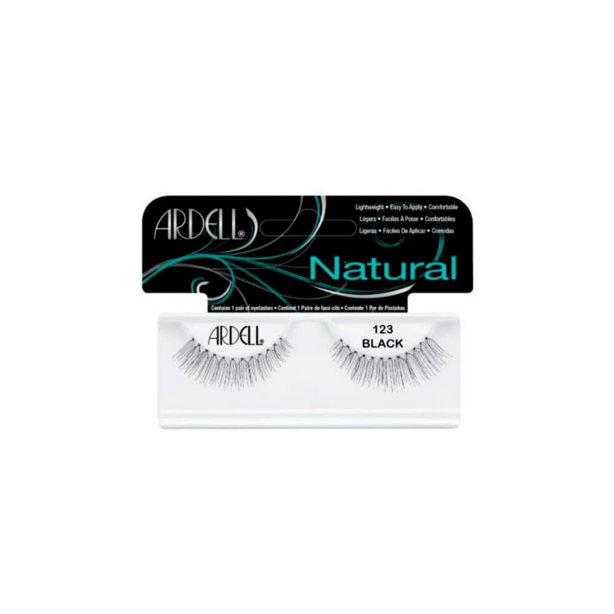 Sæt med falske øjenvipper Ardell Natural Nº 123 Sort produktemballage
