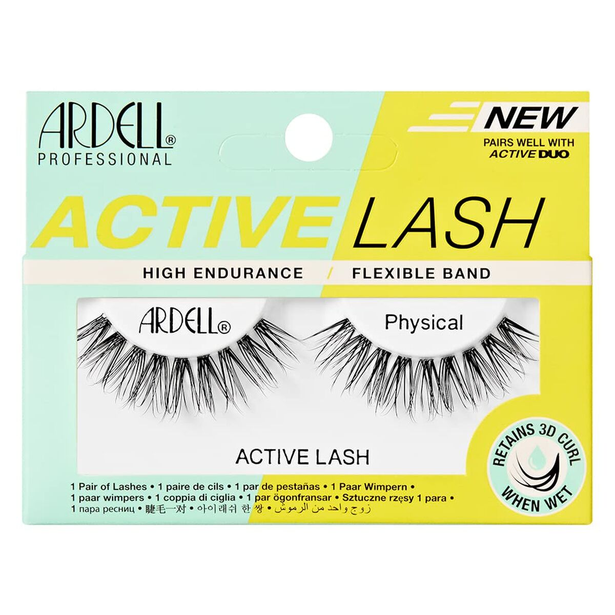 Sæt med falske øjenvipper Ardell Active Lashes Fysisk produktemballage