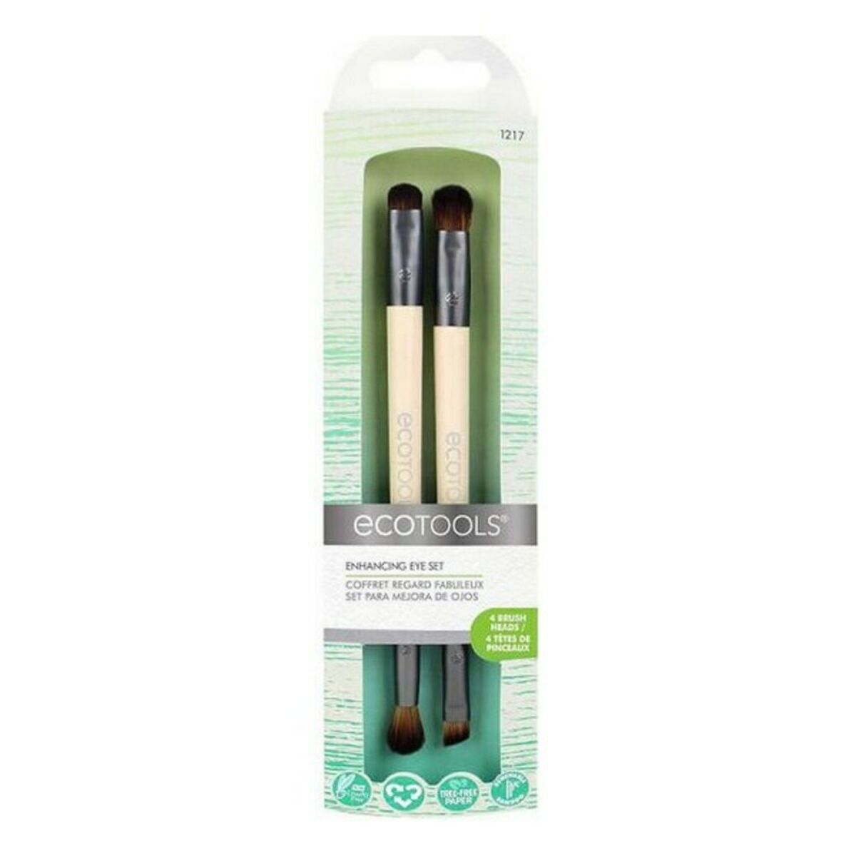 Sæt med make-up børster Eye Enhancing Ecotools 1217 (2 stk) 2 stk produktemballage