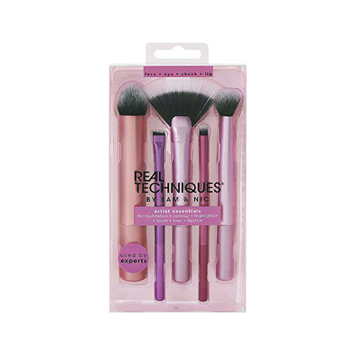 Sæt make-up børster Artist Essentials Real Techniques Artist Essentials (5 stk) 5 stykker (5 enheder) produktemballage