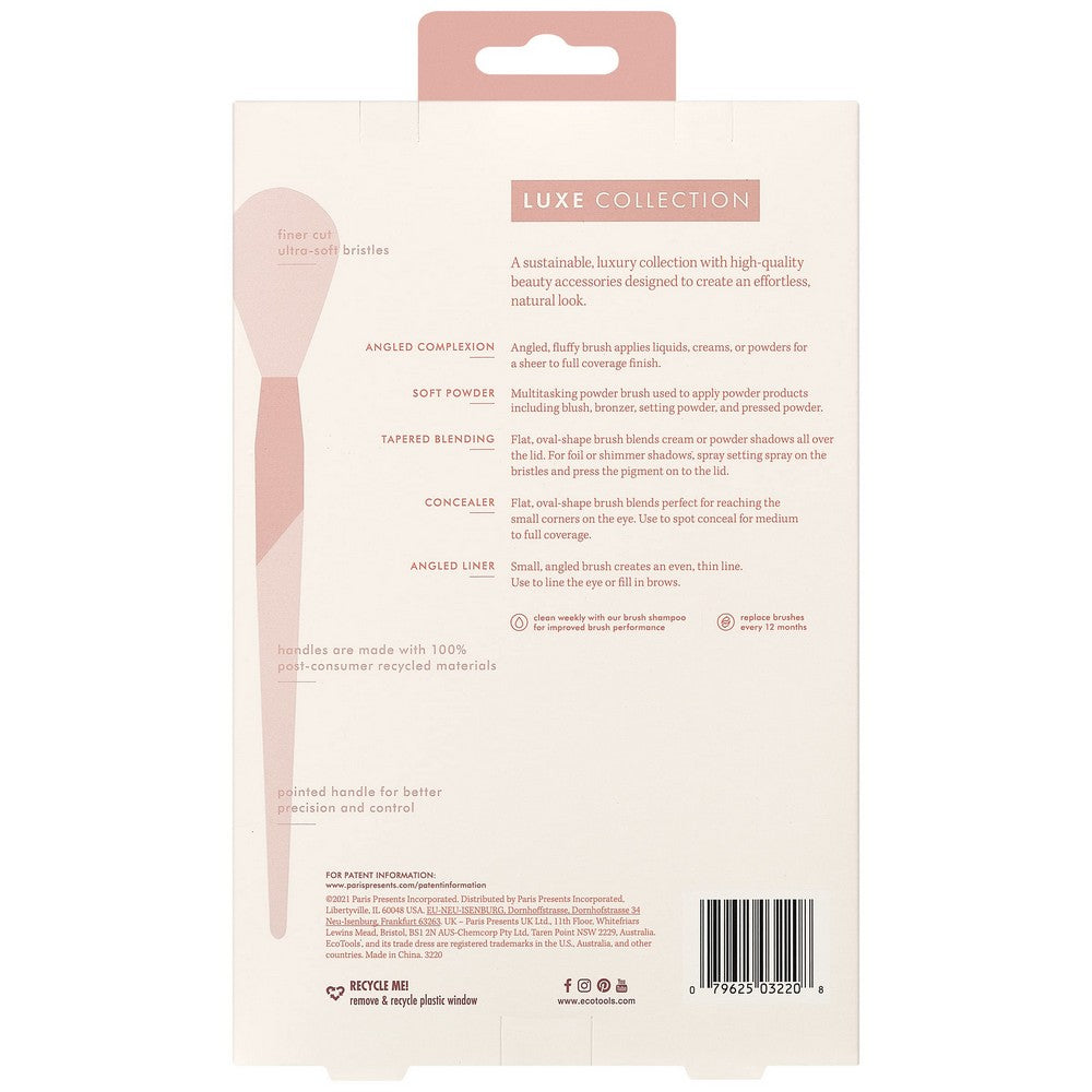 Sæt med make-up børster Ecotools Luxe Natural Elegance (5 stk) produktemballage