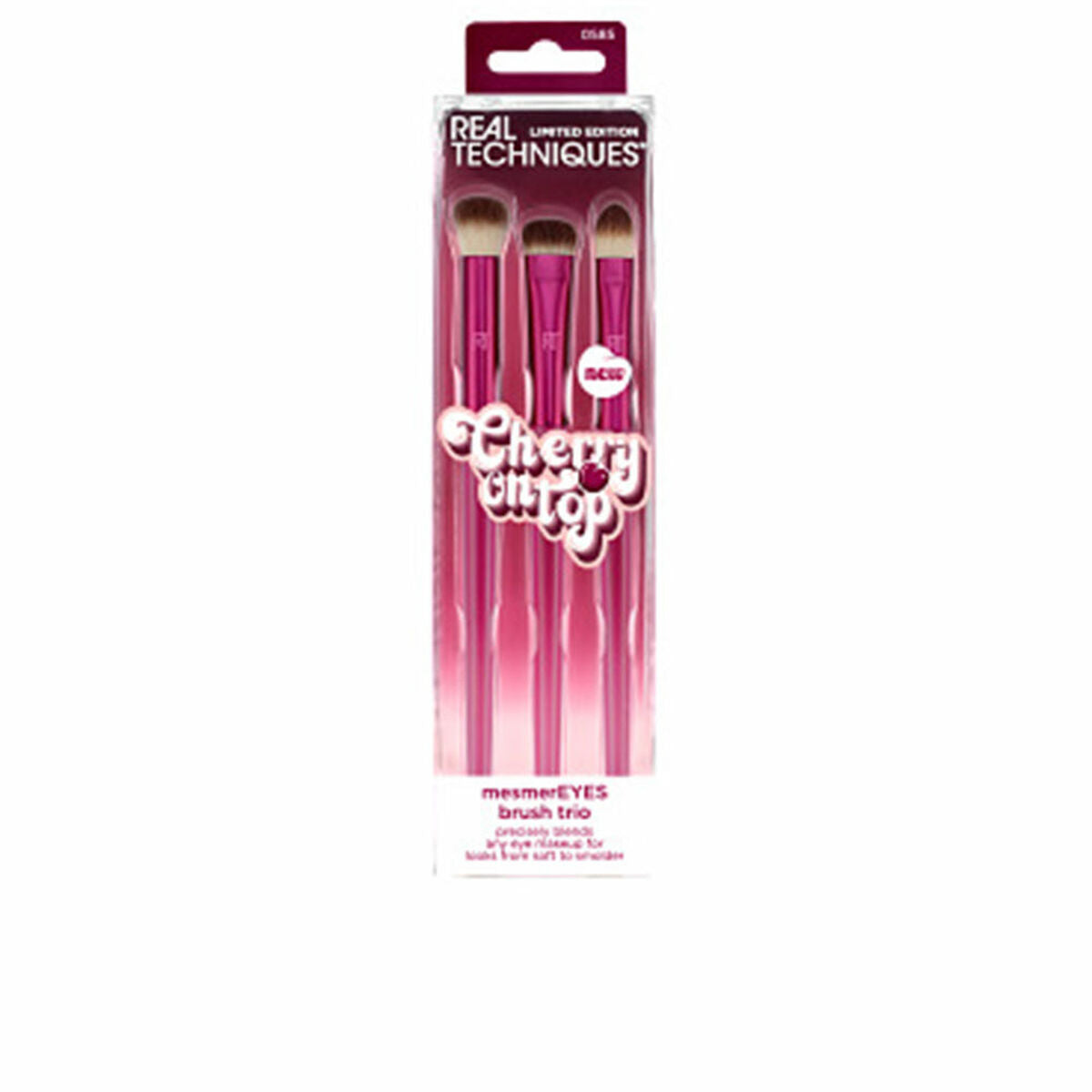 Sæt make-up børster Real Techniques CHERRY ON TOP 3 enheder produktemballage
