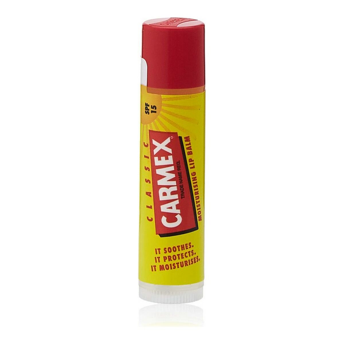 Fugtgivende læbepomade Carmex Classic Stick 4,25 g Spf 15 hudplejeemballage 4,25 g