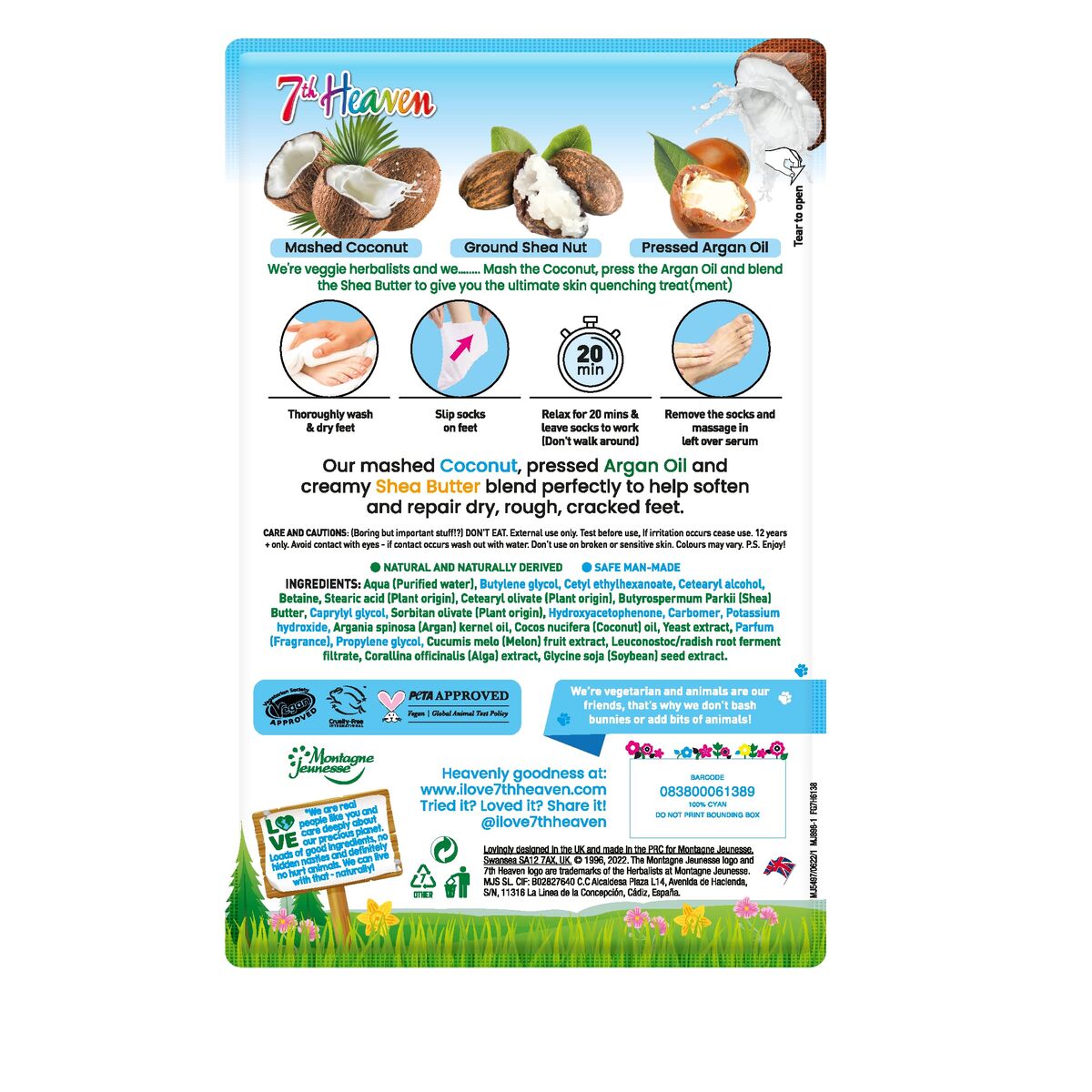 Moisturizing Foot Cream 7th Heaven COCONUT (1 enhed) hudplejeemballage