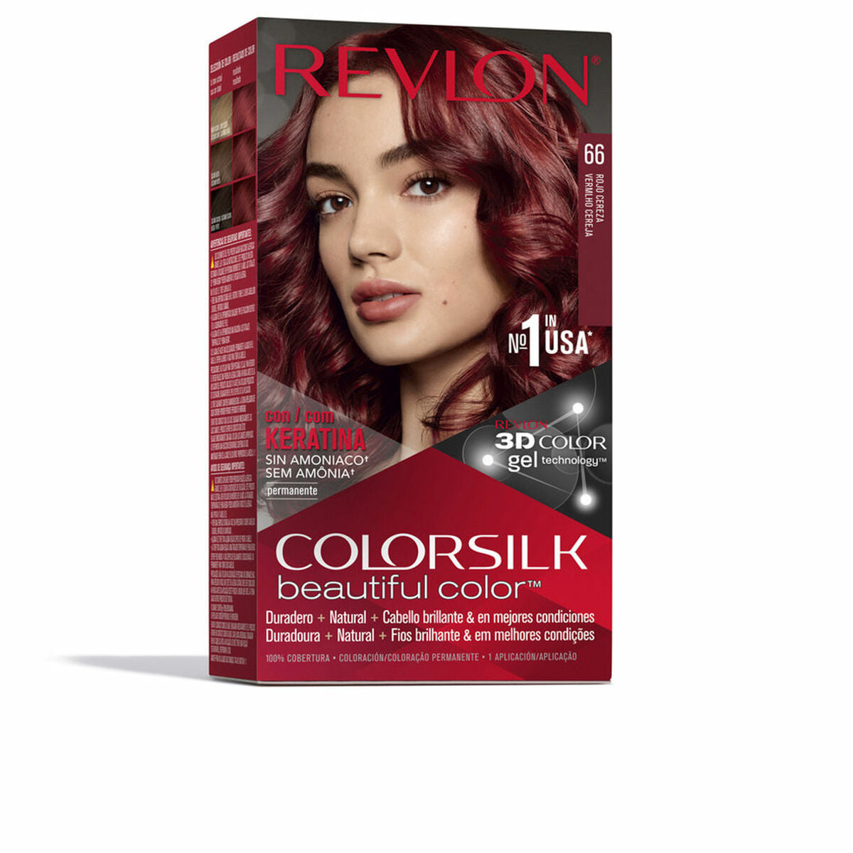 Permanent Dye Revlon Colorsilk Nº 66 Kirsebærrød til kvinder produktemballage