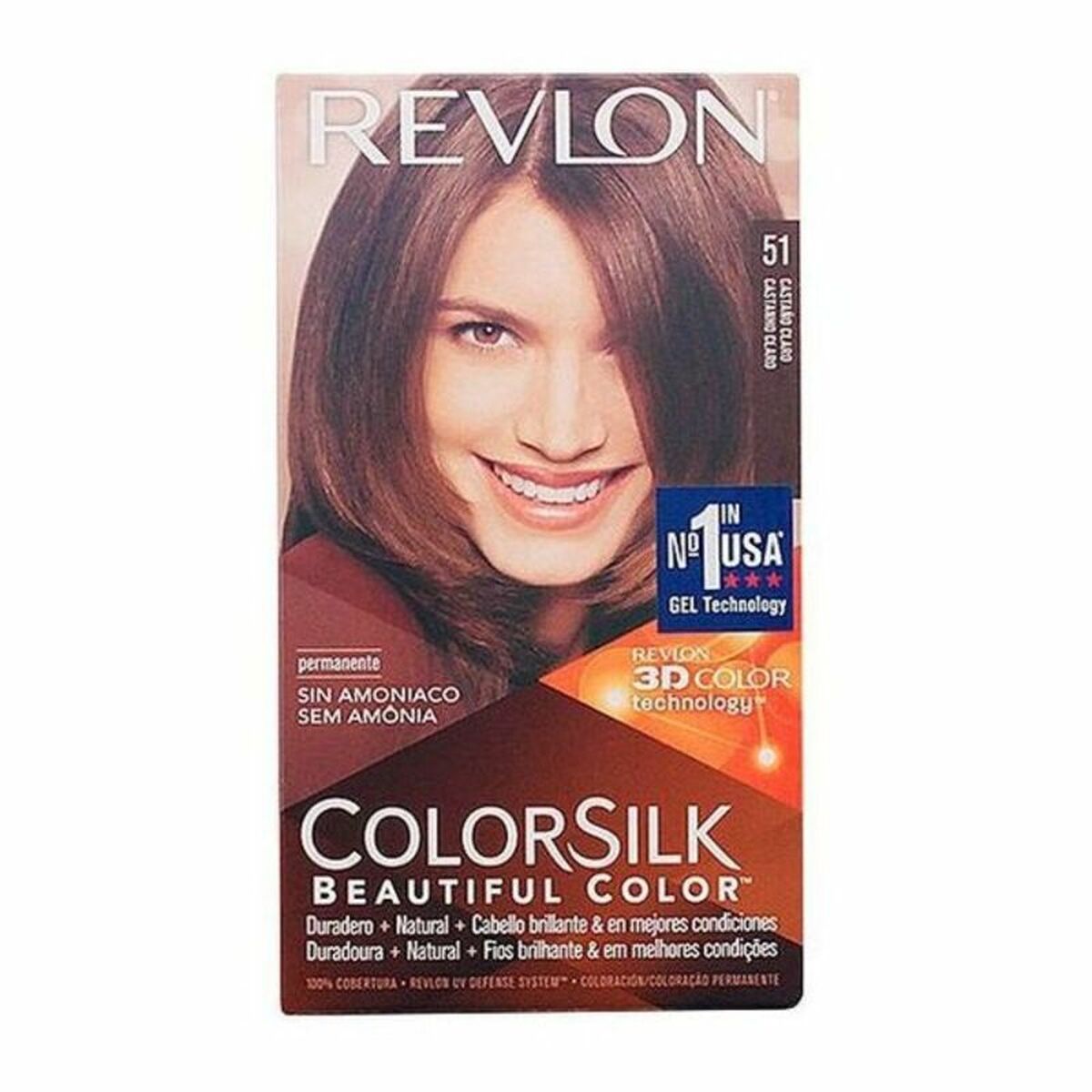 Farve uden ammoniak Revlon CLK00008 Nº 51-Castano Claro (1 enhed) til kvinder produktemballage