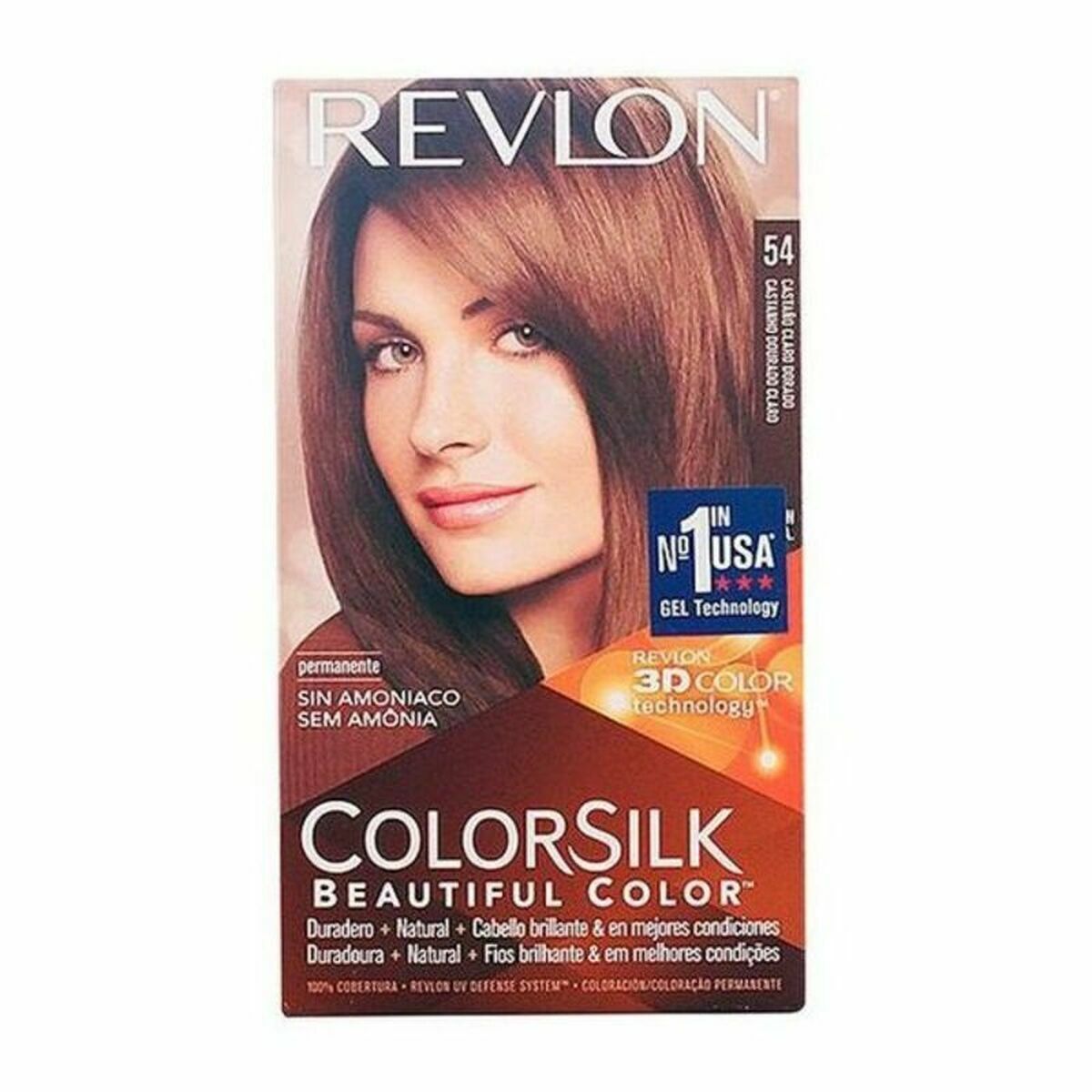 Farve uden ammoniak Revlon PPAX1183540 Lys gyldenbrun Nº 54-Castano Claro Dorado (1 enhed) produktemballage til kvinder