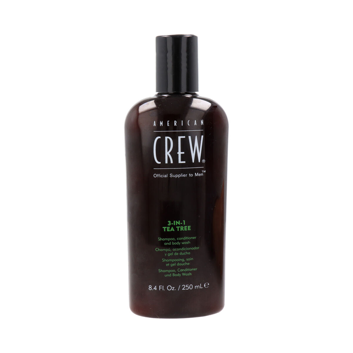 Shampoo American Crew 3-i-1 til mænd shampooflaske