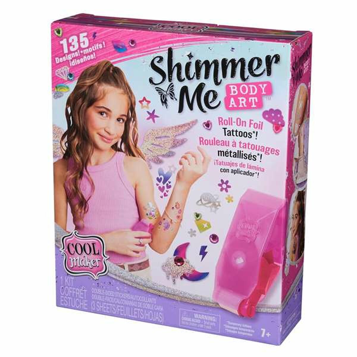 Midlertidige tatoveringer Spin Master produktemballage