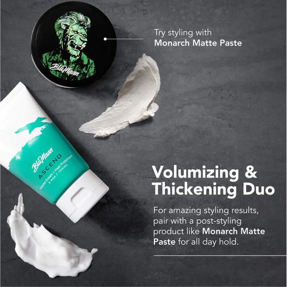 Medium Hold Setting Crème Blumaan Ascend Volume 100 ml produktemballage