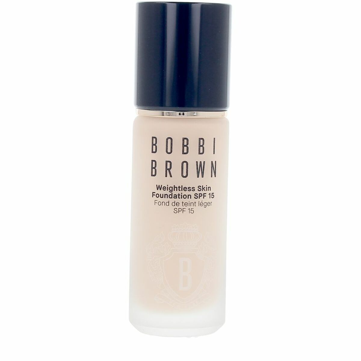 Flydende Make Up Base Bobbi Brown VÆGTløs hud porcelæn Spf 15 30 ml produktemballage