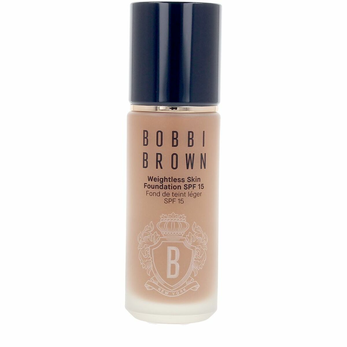 Flydende Make Up Base Bobbi Brown VÆGTløs hud Spf 15 30 ml produktemballage