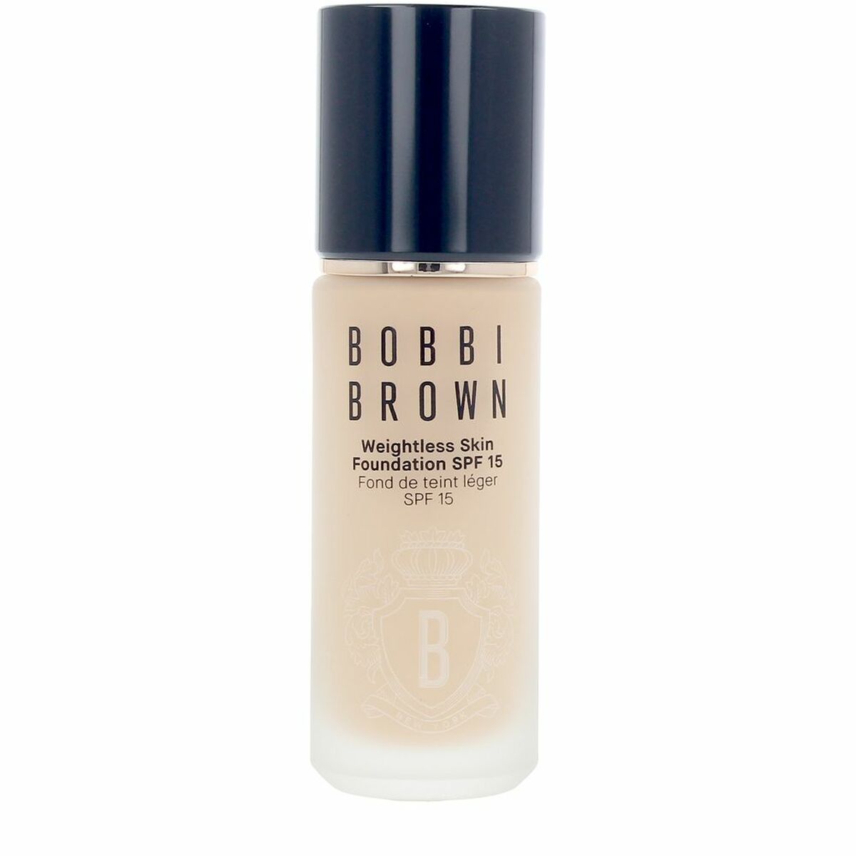 Flydende Make Up Base Bobbi Brown VÆGTløs hud Spf 15 30 ml produktemballage