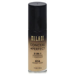 Milani, Conceal + Perfect, Matte, Liquid Foundation & Concealer 2-In-1, 01A, Creamy Nude, 30 ml