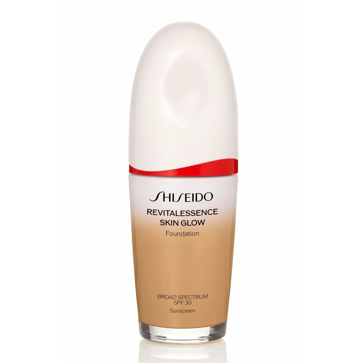Flydende Make Up Base Shiseido Revitalessence Skin Glow Nº 350 30 ml produktemballage
