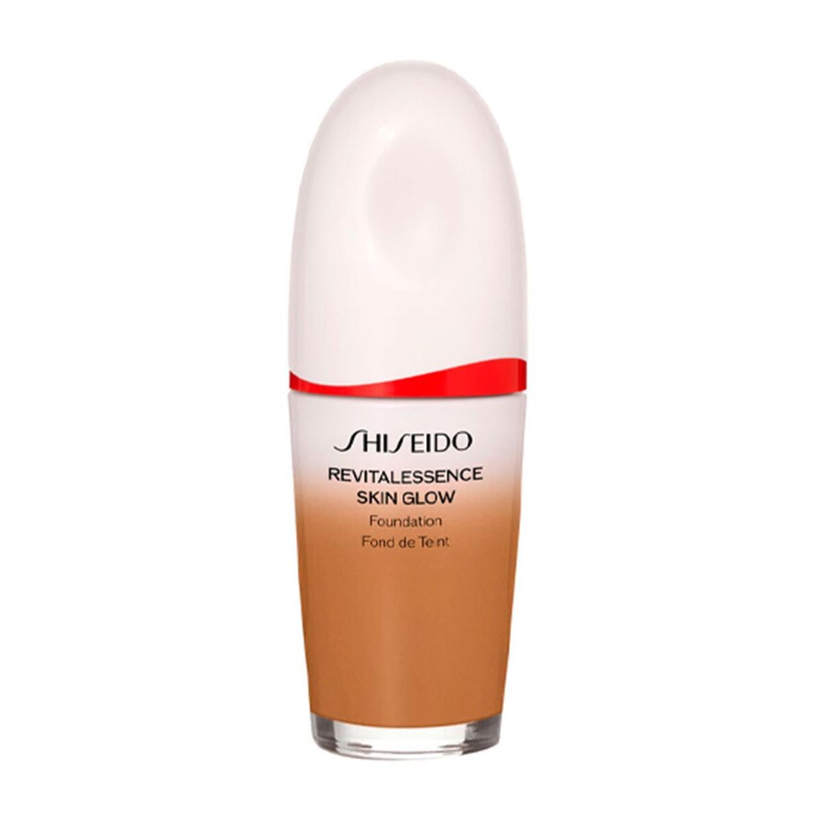 Flydende makeup base Shiseido Revitalessence Skin Glow Nº 420 30 ml produktemballage