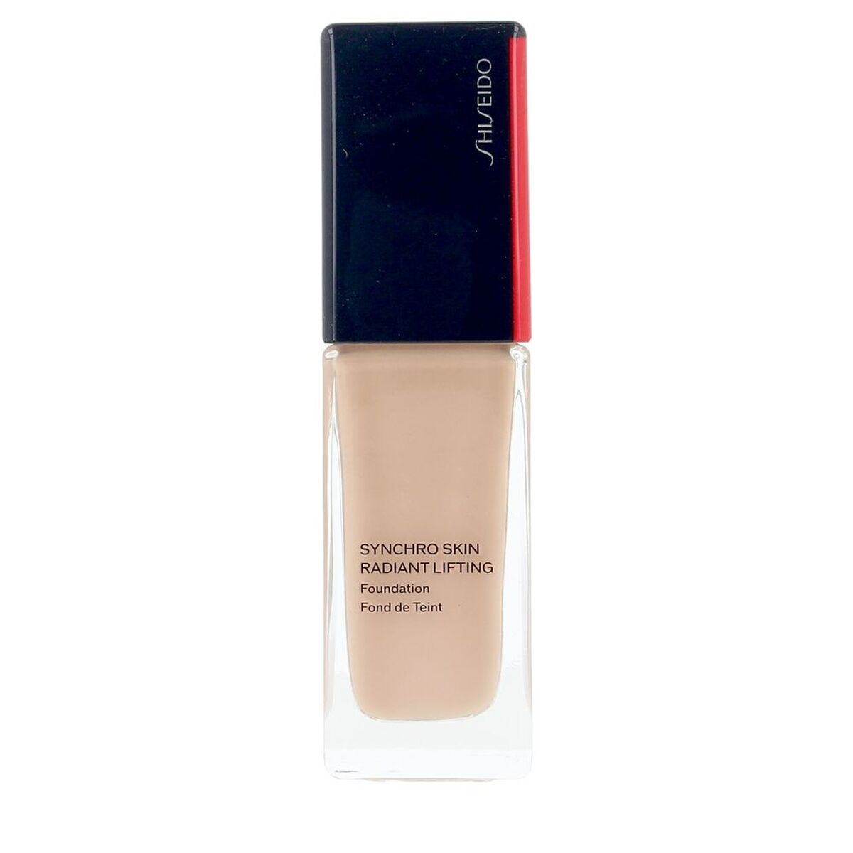 Flydende Make Up Base Shiseido SYNCHRO SKIN strålende løft Nº 260 Spf 30 30 ml produktemballage