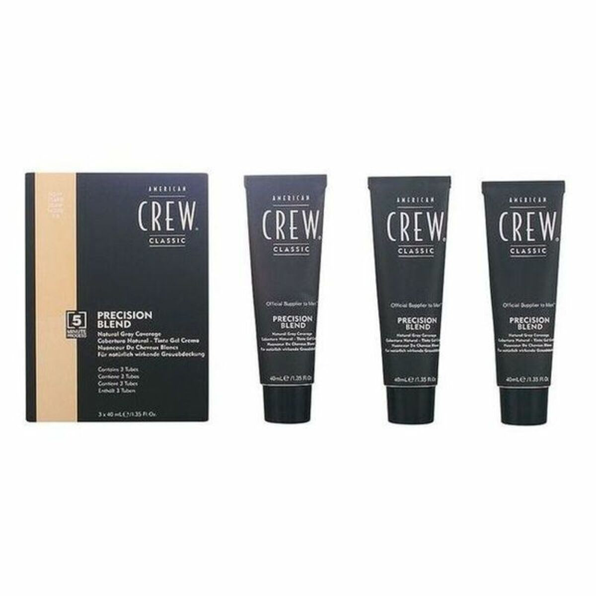 Permanent Dye American Crew ACW0054 Nº 7-8 Light Nº 7-8 Light Lote til mænd produktemballage
