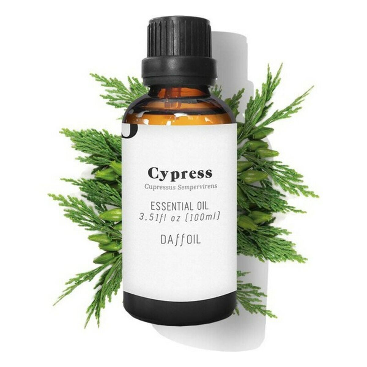 Æterisk olie Cypress Daffoil 100 ml produktemballage