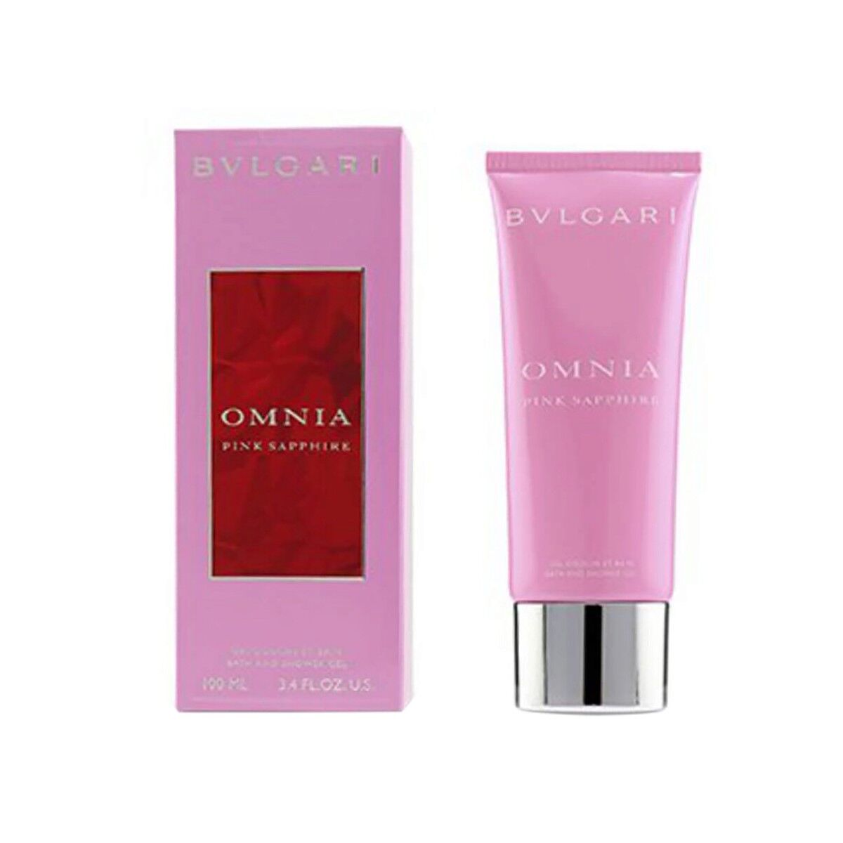 Parfumeret Shower Gel Bvlgari Omnia Pink Sapphire til kvinder hudplejeemballage