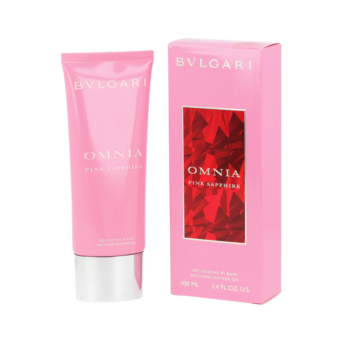 Parfumeret Shower Gel Bvlgari Omnia Pink Sapphire til kvinder hudplejeemballage
