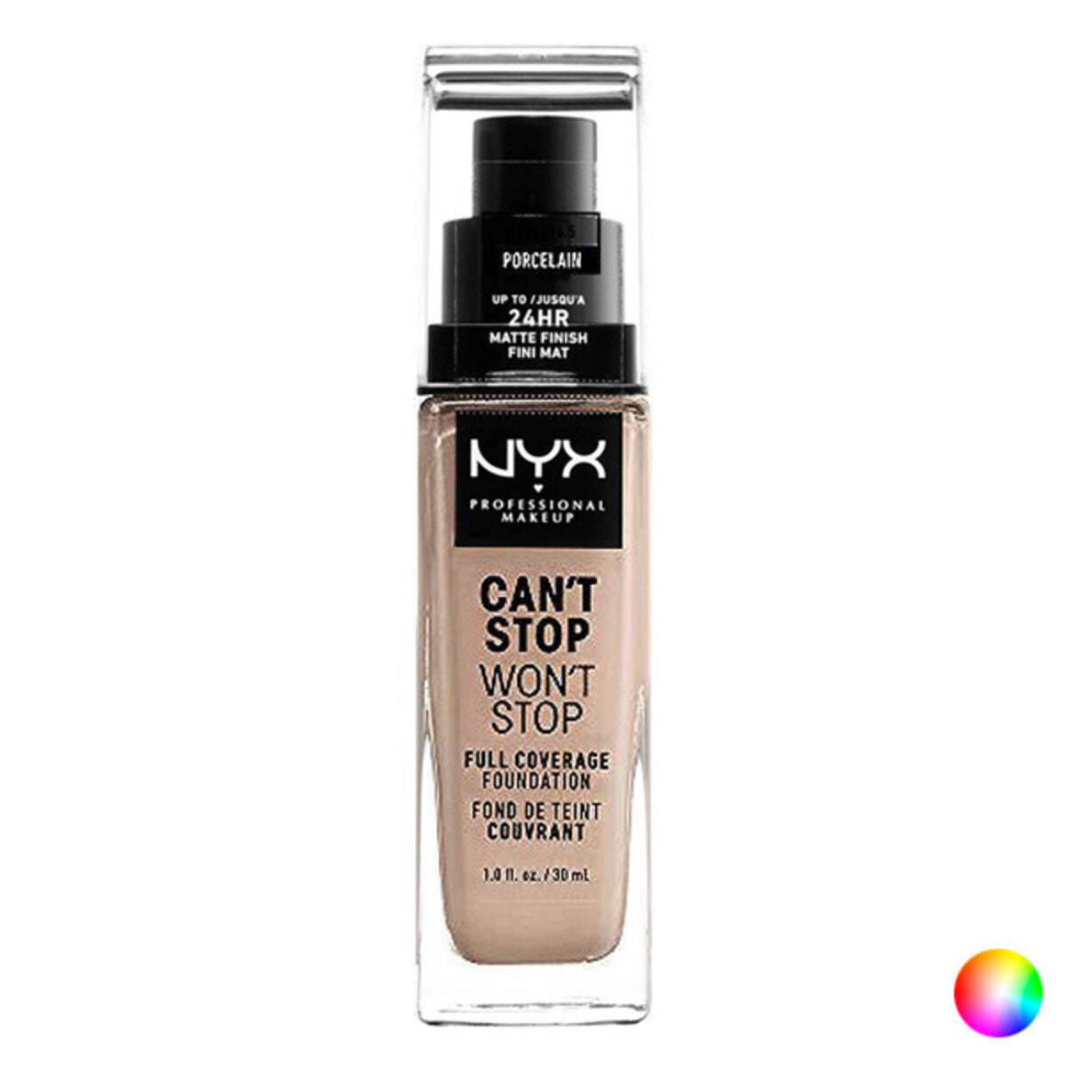 Flydende make-up base kan ikke stoppe vil ikke stoppe NYX (30 ml) (30 ml) produktemballage
