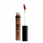 Liquid Corrector NYX Can't Stop Vil ikke Stop Varm karamel 3,5 ml produktemballage 3,5 ml