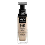 Flydende make-up base kan ikke stoppe vil ikke stoppe NYX (30 ml) (30 ml) produktemballage