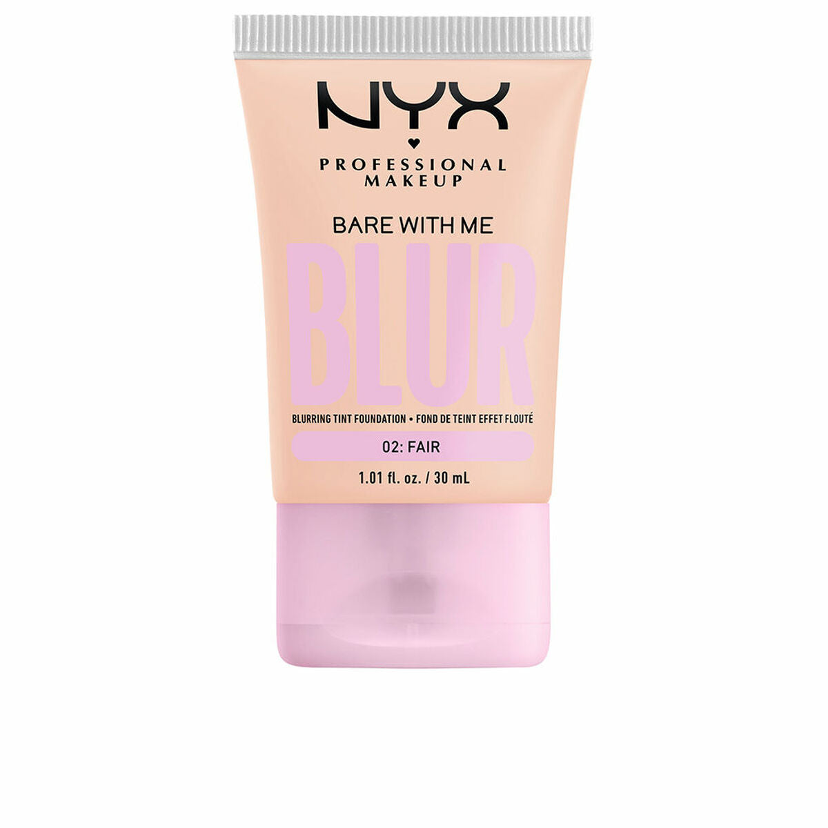 Flydende makeup base NYX Bare With Me Blur Nº 02 Fair Nº 02-Fair 30 ml produktemballage