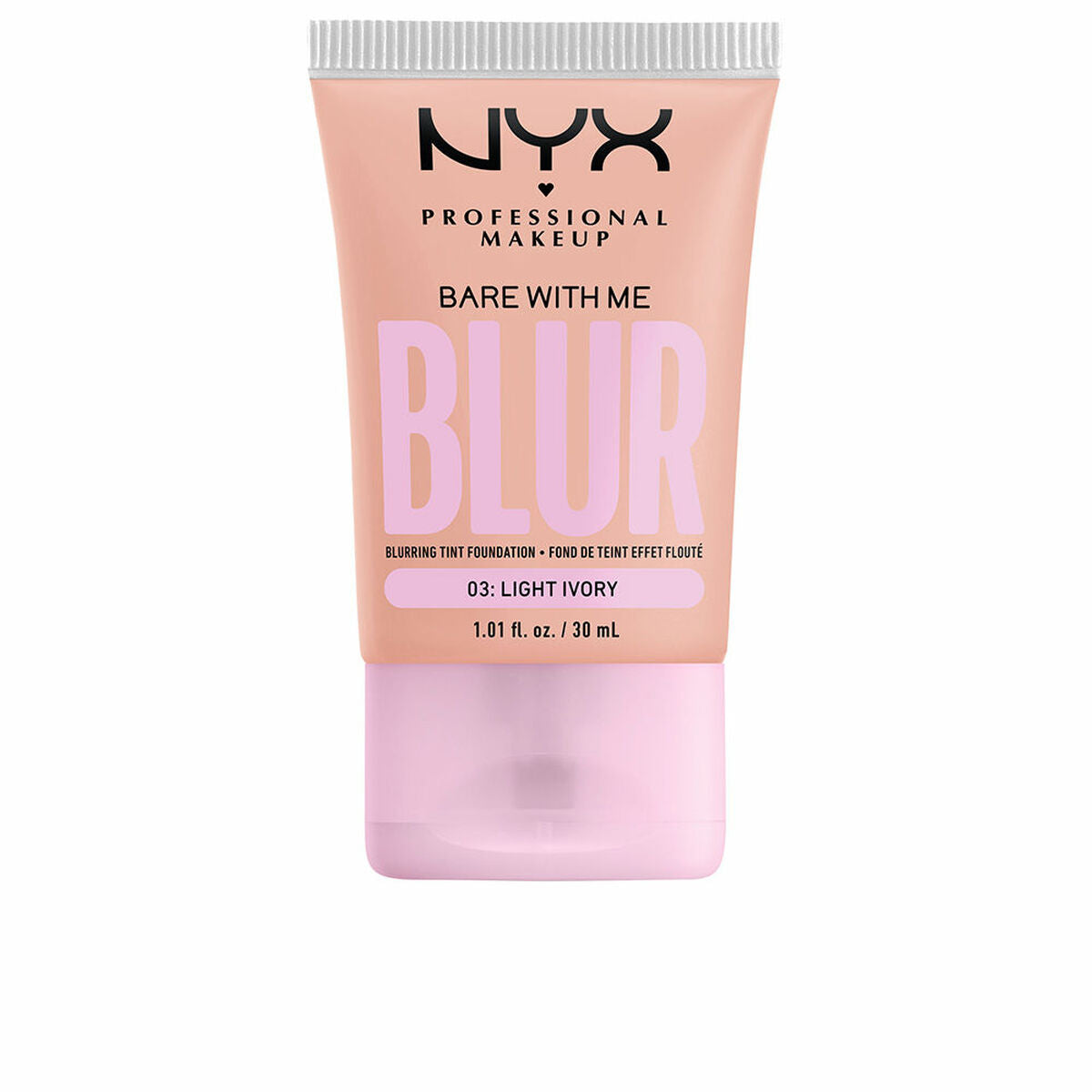 Flydende make-up base NYX Bare With Me Blur Nº 03 Light ivory Nº 03-Light Ivory 30 ml produktemballage