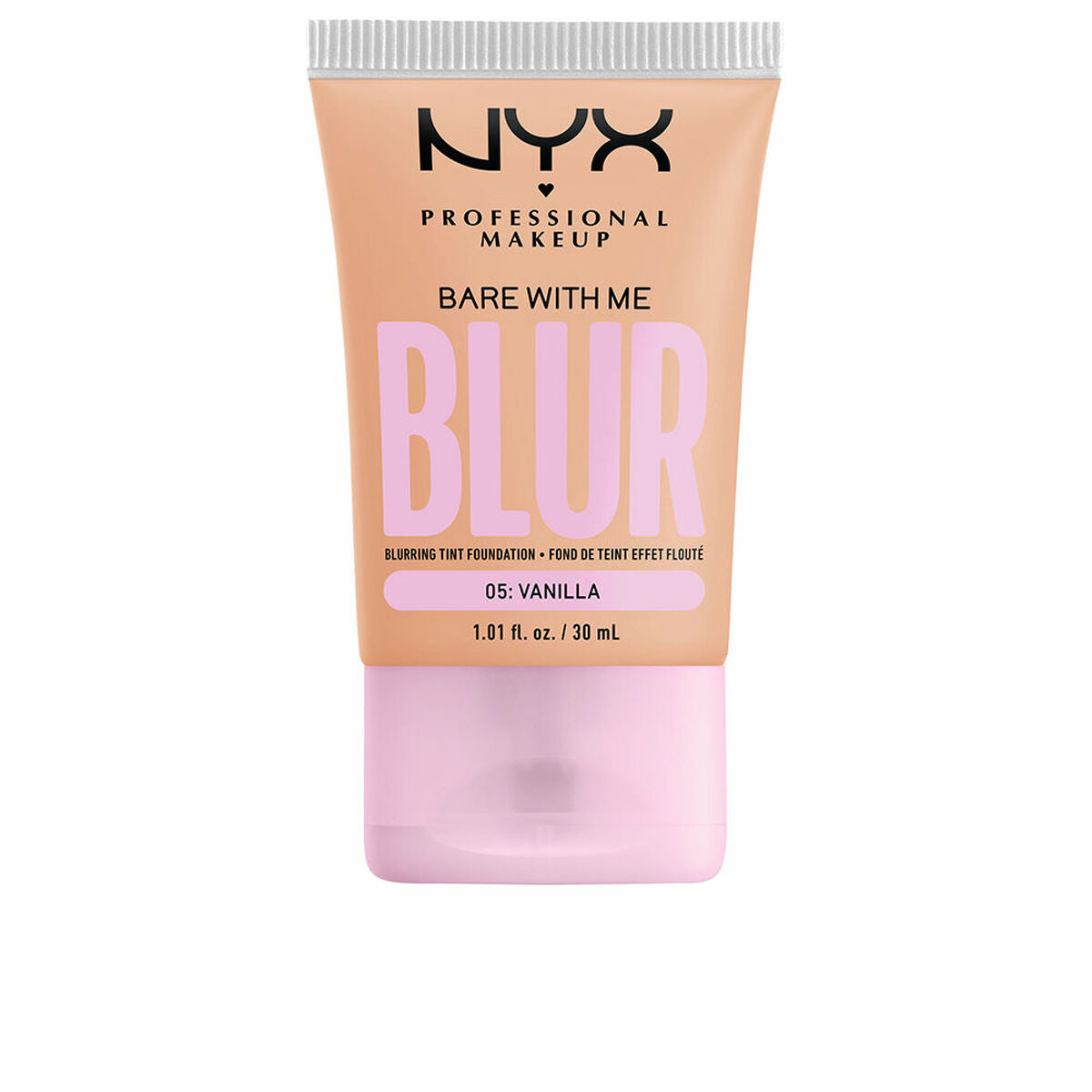 Flydende Make Up Base NYX Bare With Me Blur Nº 05-vanilje 30 ml produktemballage
