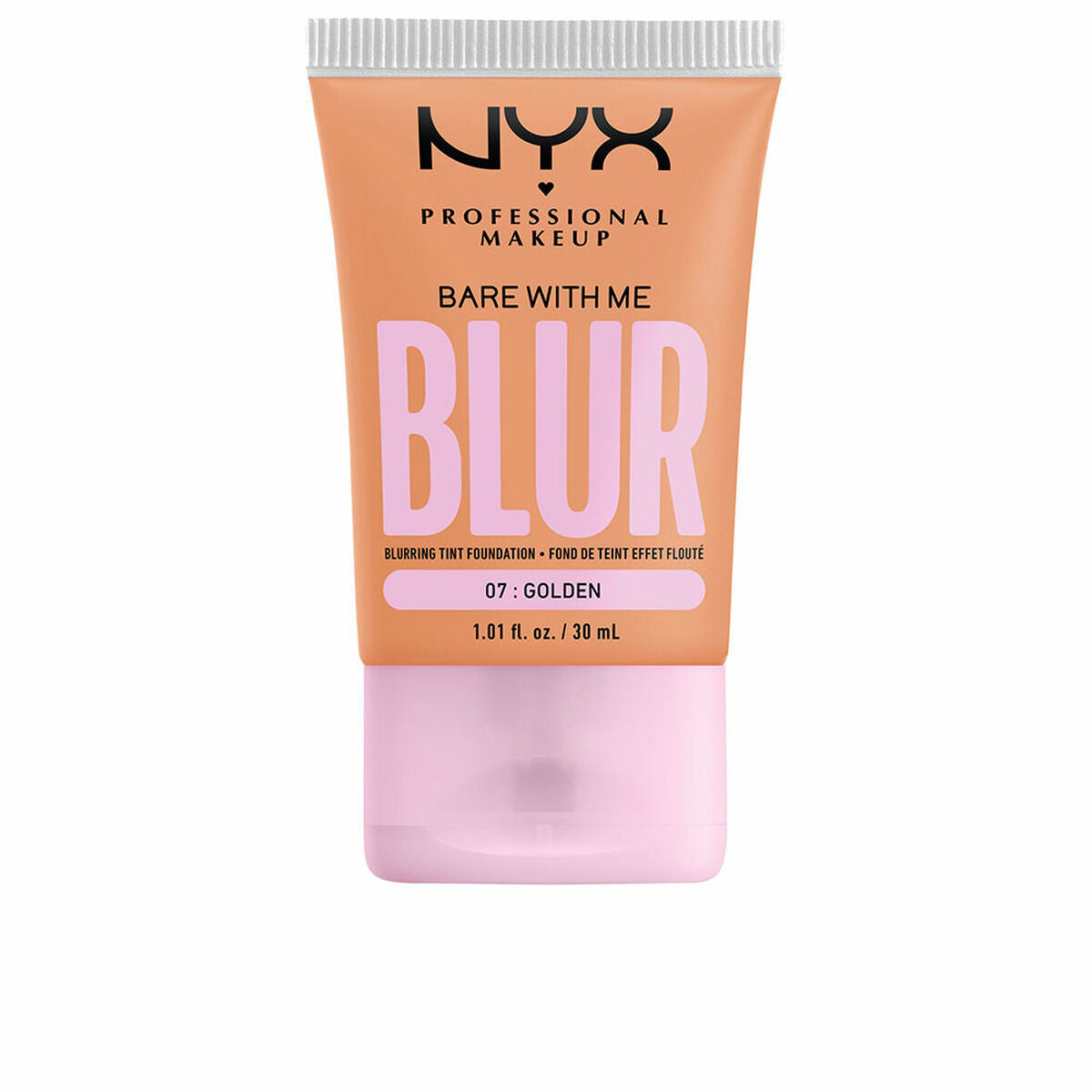 Flydende Make Up Base NYX Bare With Me Blur Nº 07- gylden 30 ml produktemballage