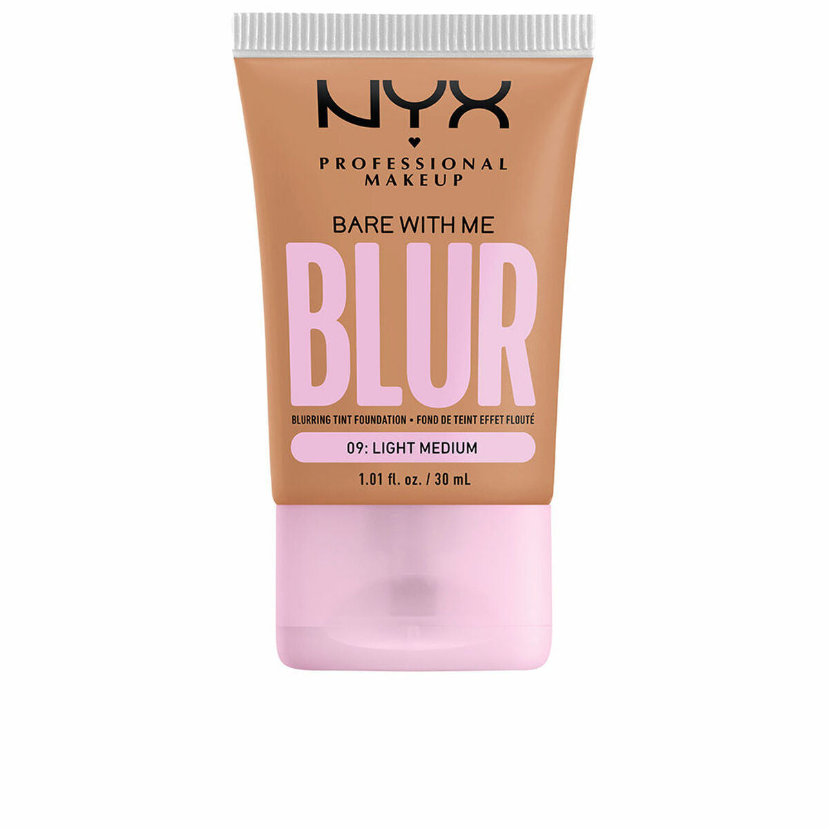 Flydende Make Up Base NYX Bare With Me Blur Nº 09-light medium 30 ml produktemballage