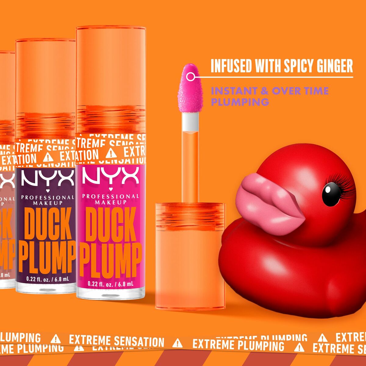 Lipgloss NYX Duck Plump Curly spicy 6,8 ml produktemballage 6,8 ml